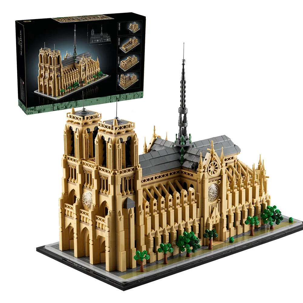 Notre-dame-Kit de modelo arquitectónico de París, juego de bloques de construcción coleccionables para adultos, Idea de regalo para amantes de la historia, 21061