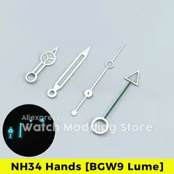 NH34 GMT Watch Hands Benz Hands Set Mod for NH34A Movement for 28.5mm Dial