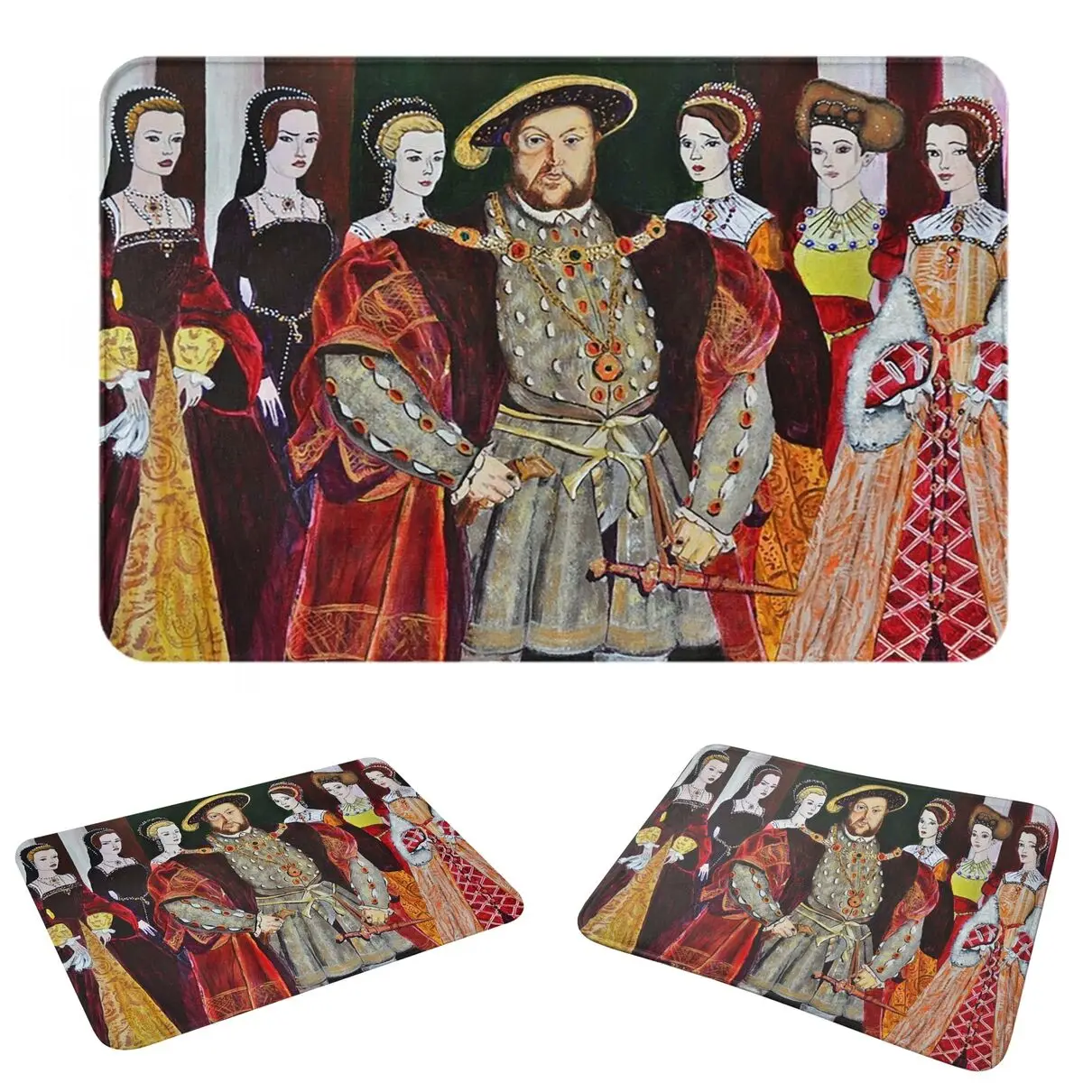 King Henry 8th And His Six Wives Doormat Sand Scraping Carpet Rug Kitchen Entrance Home Floor Mat for Living room Footpad Mats
