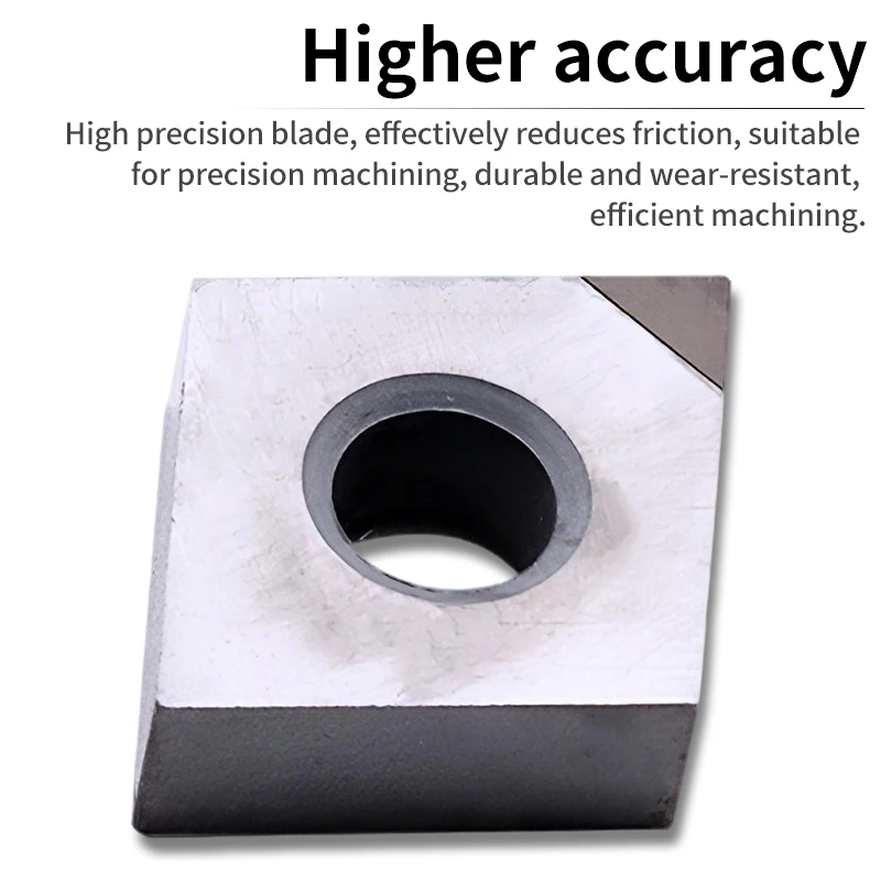 Sisipan Pemotong Aluminium Khusus Tembaga VOKET Diamond CNMG120402 PCD, Alat Pemotong Baja yang Diperkuat dengan CBN dan Diolah dengan Panas