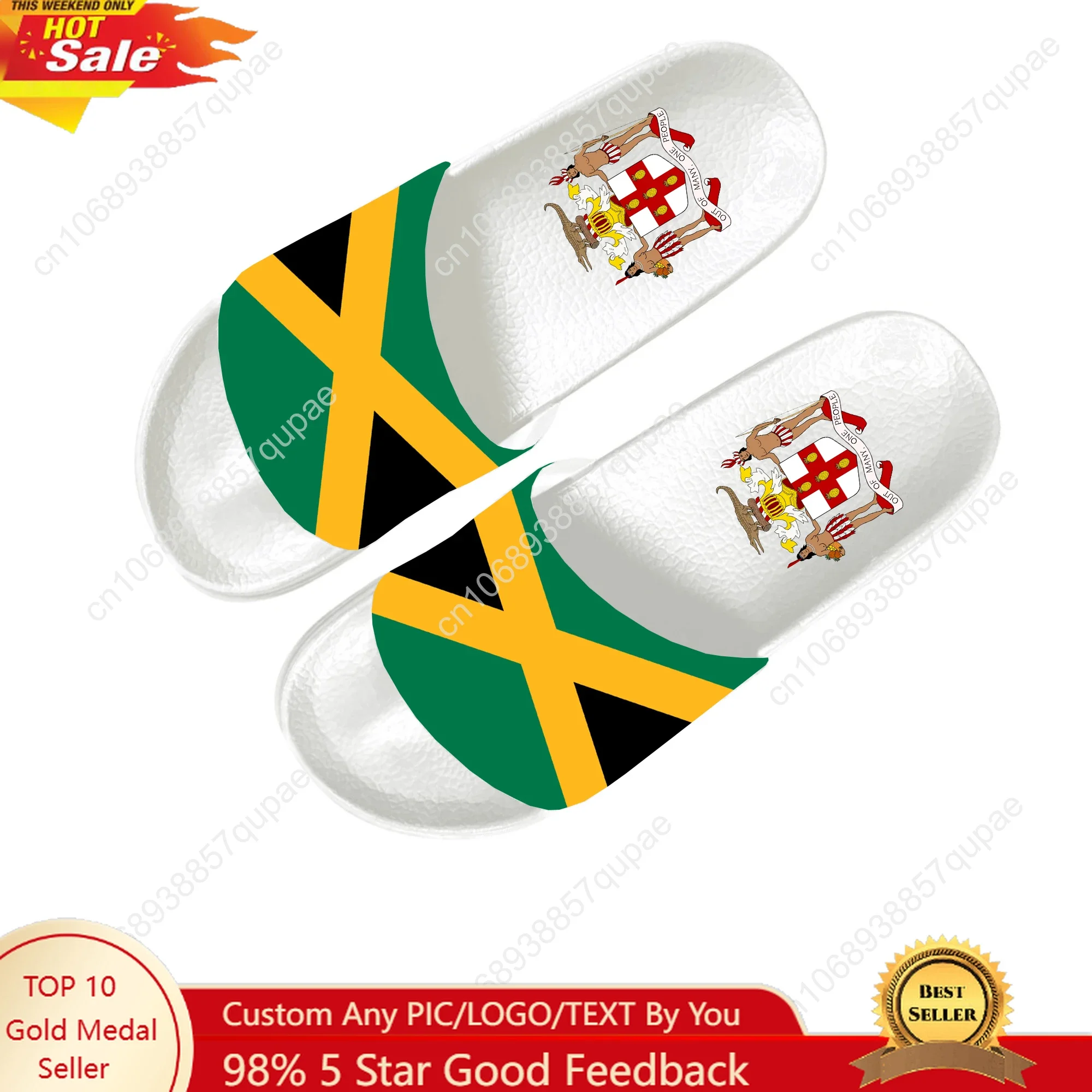 

Jamaica National Flag Slippers Home Water Shoes Women Teenagers Fashion Beach Pool Sandals Custom Made Comfort Summer Slipper