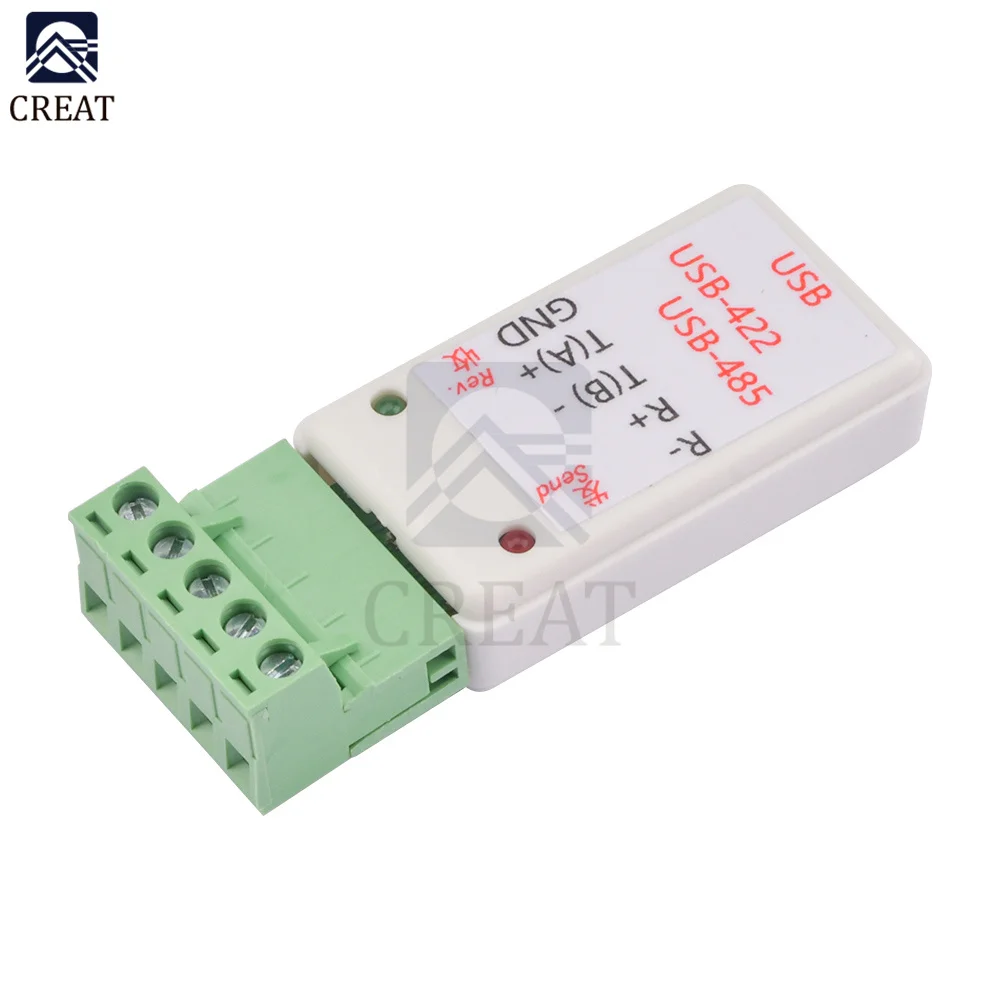 USB to 485/422 RS422 / RS485 Serial Port Converter Adapter CH340T Chip with LED Indicator with TVS Surge Protection