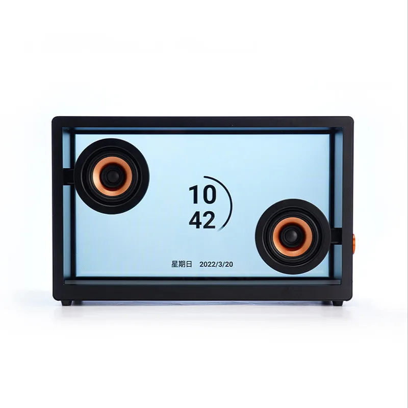 New Design Retro Blue Tooth Karaoke Transparent Led Computer Wireless Lyric Speaker Box Desktop Subwoofer