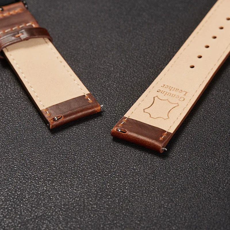 Watch straps for men 20 22mm high quality Genuine Leather Watchband Soft Material Watch Band For samsung huawei watch UTHAI