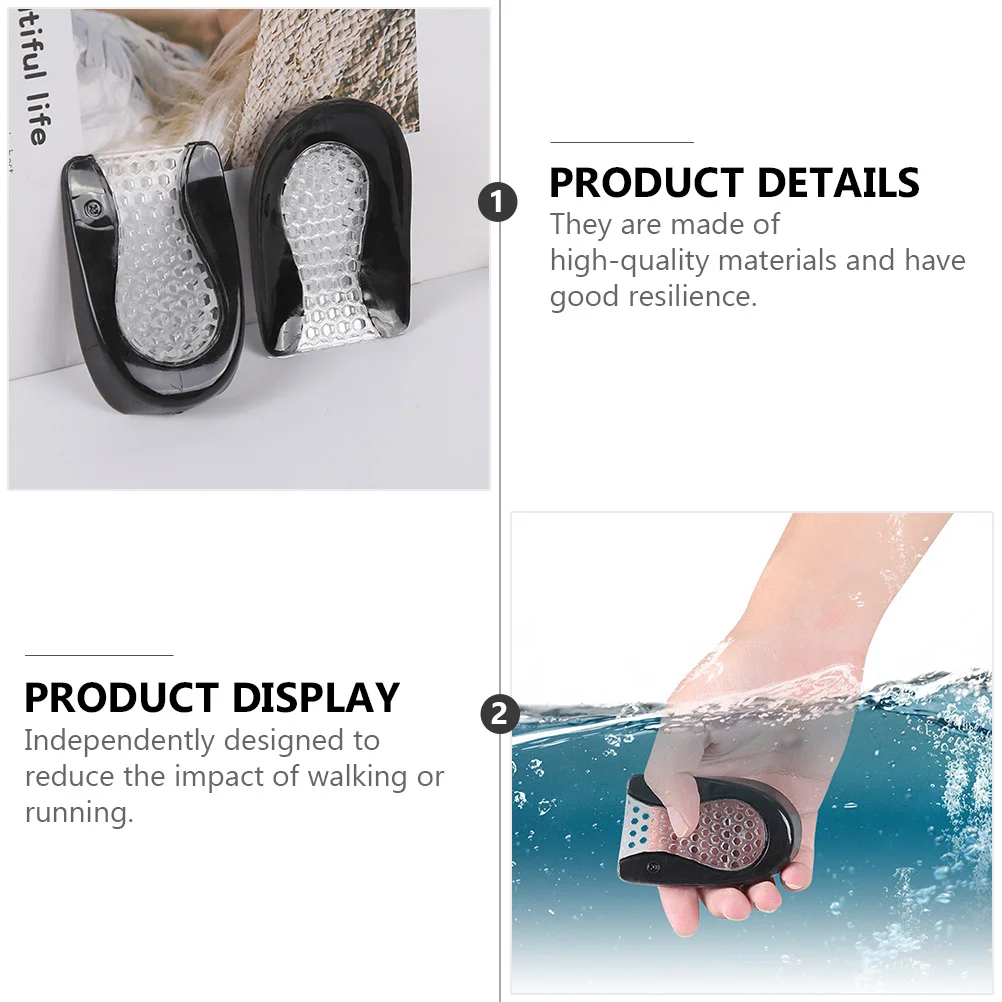 

2Pairs Heel Pad Honeycomb Shaped Impact Resistant Shoe Cushion Foot Protector Breathable Shoe Insole Heel Shock Absorbing Pad