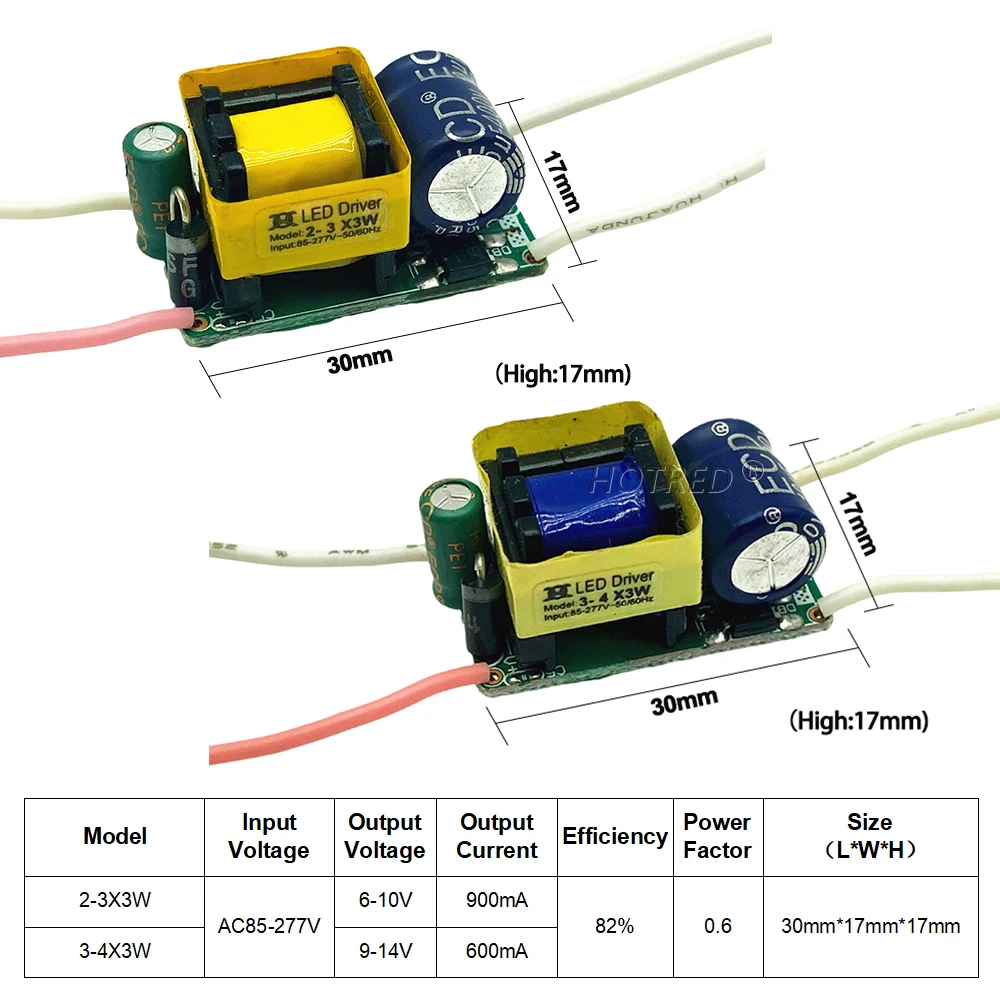 5pcs LED Driver Power Supply 10W 3X3W 4X3W Lighting Transformers DC 6-10V 600mA 900mA For 10W Led Chip Input 85-265V Constant Cu