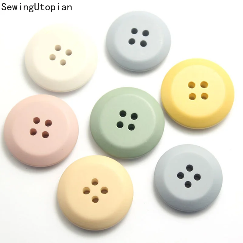 20PCS 4-Holes Button Double-sided Inverted Edge Plane Resin Spray Painted Buttons Spot Wholesale Casual Clothing Buttons 18-30mm