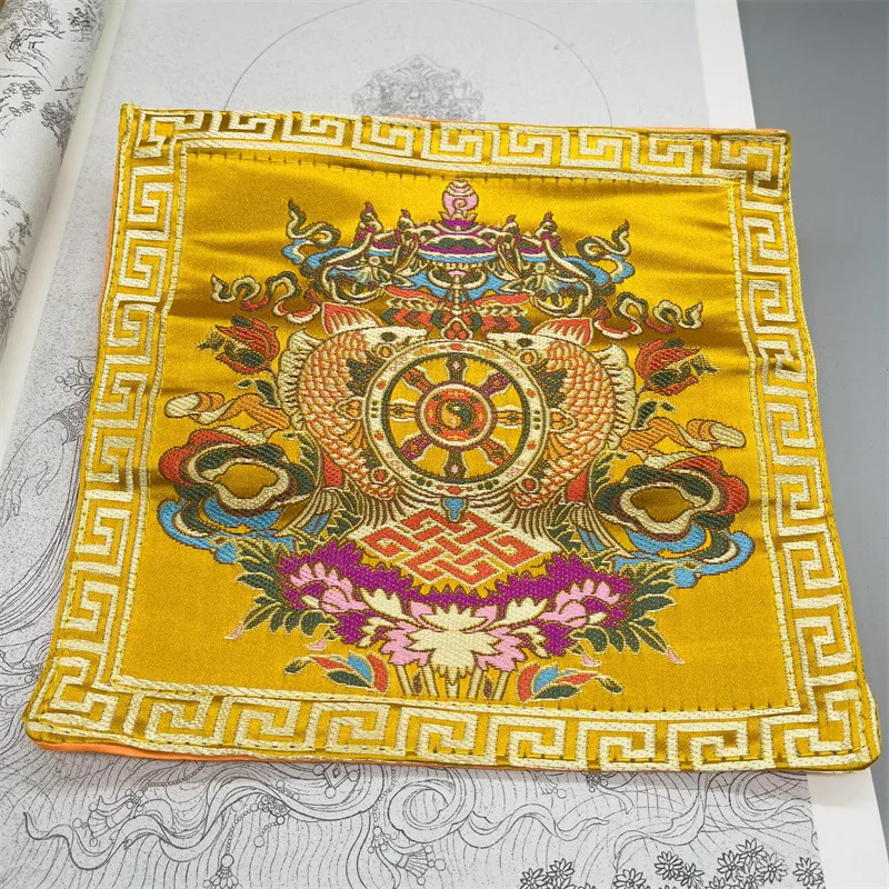 Imagen 7: Decoración de salón budista de estilo tibetano, implementos del ritual Vajra auspicioso, cojines de campana Vajra, cojines de estatua de Buda, adornos