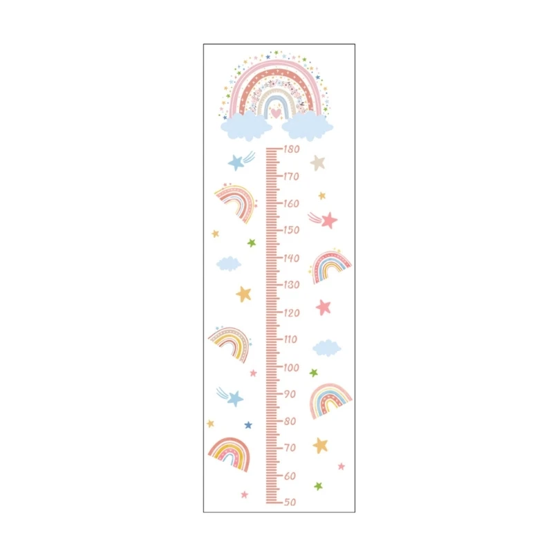 

Children Cartoon Rainbow Growth Wall Decal DIY Height Chart for Nursery School