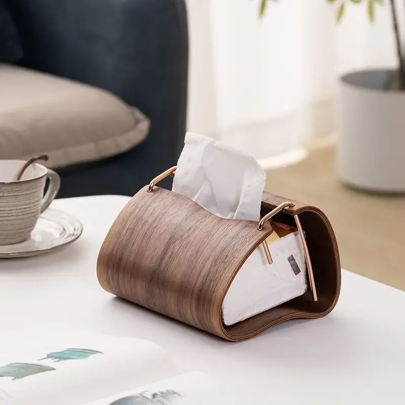 New Walnut Tissue Box Holder Living Room Home Desktop Decoration Soild Wood Napkin Holder Creative Cloud Shaped Tissue Storage