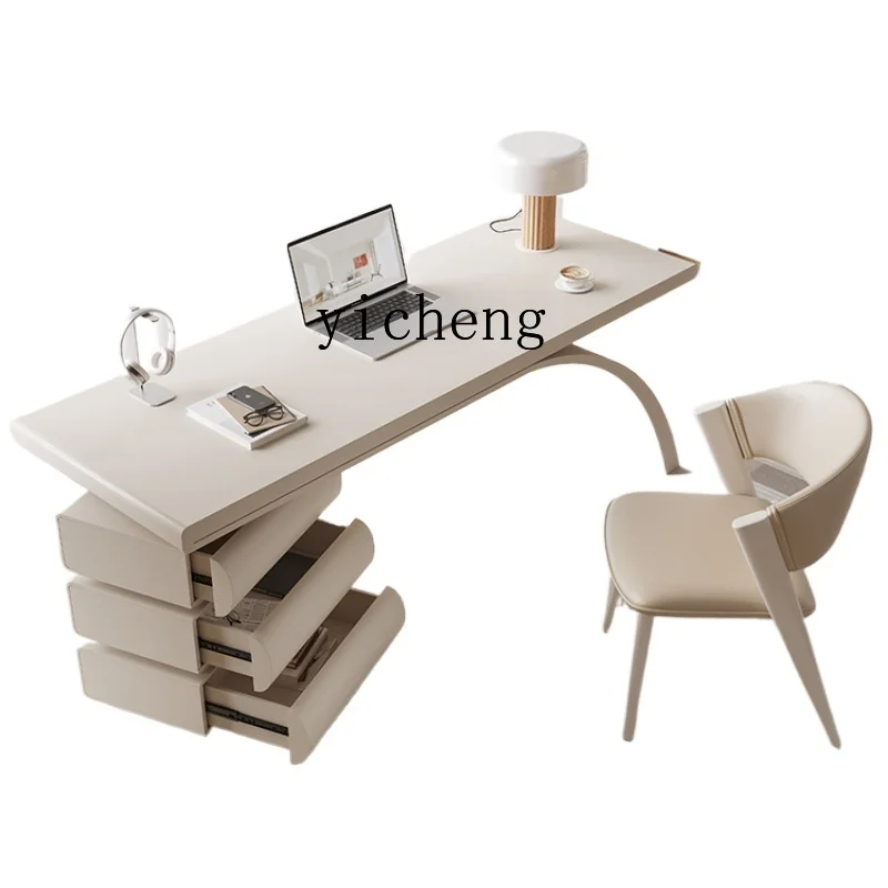 

ZF Modern Minimalist Cream Style Desk Solid Wood Home High-End Computer Desk