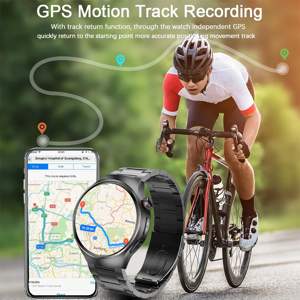 New Watch 5 Smart Watch GPS NFC Smart Watch Men 1.53 " AMOLED Always Display SOS IP68 BT Call Sports Smartwatch 2025 For Huawei