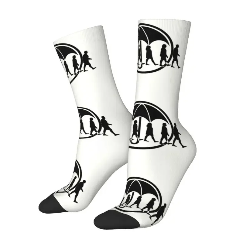 Novelty Mens The Umbrella Academy Dress Socks Unisex Breathbale Warm 3D Printing TV Show Crew Socks