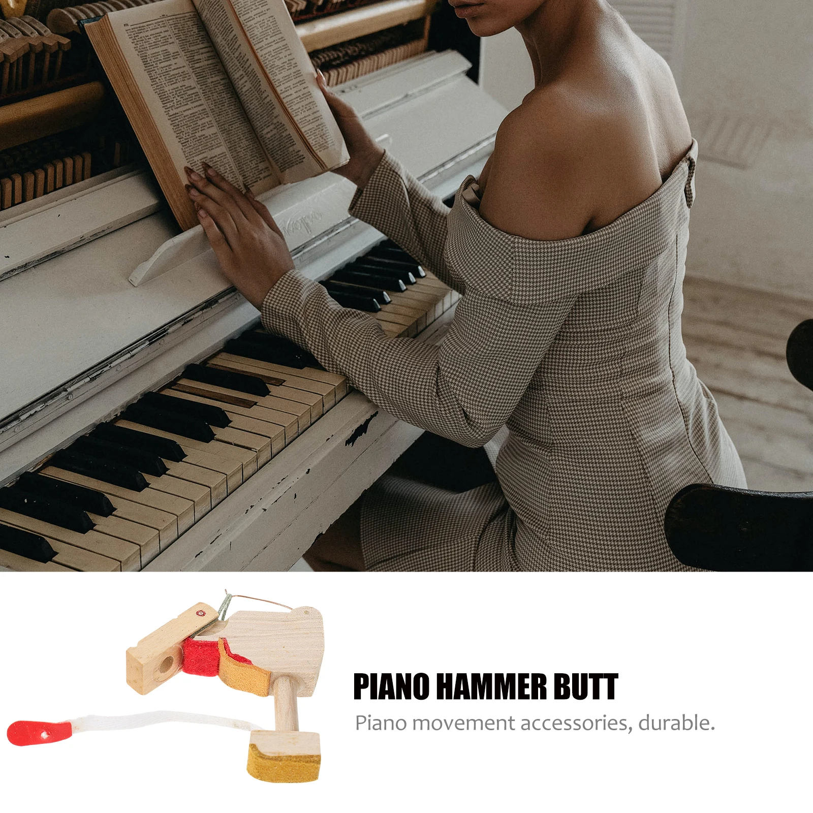 

2Pcs Khaki Wooden Piano Hammer Butts Whippen for Upright Pianos High Quality Easy to Store Carry Piano Hammer Butt