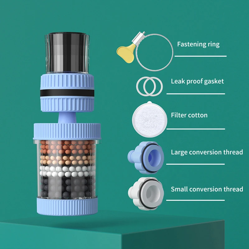 NEW 6-layers Water Filter Tap Purifier 360° Rotation Universal Faucet Aerator Splash Nozzle Mixer Bubbler For Kitchen Bathroom