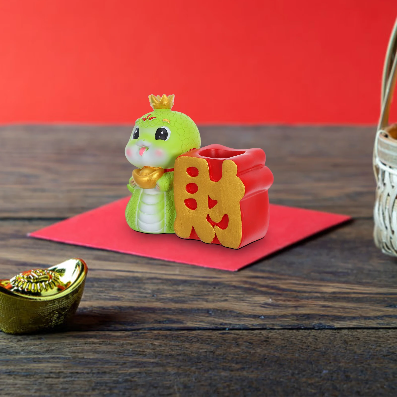 

Crown Snake Pen Holder Make up Brush Organizer Desk Stands Flower for Pens Desktop Accessories Vase Pretty Holds