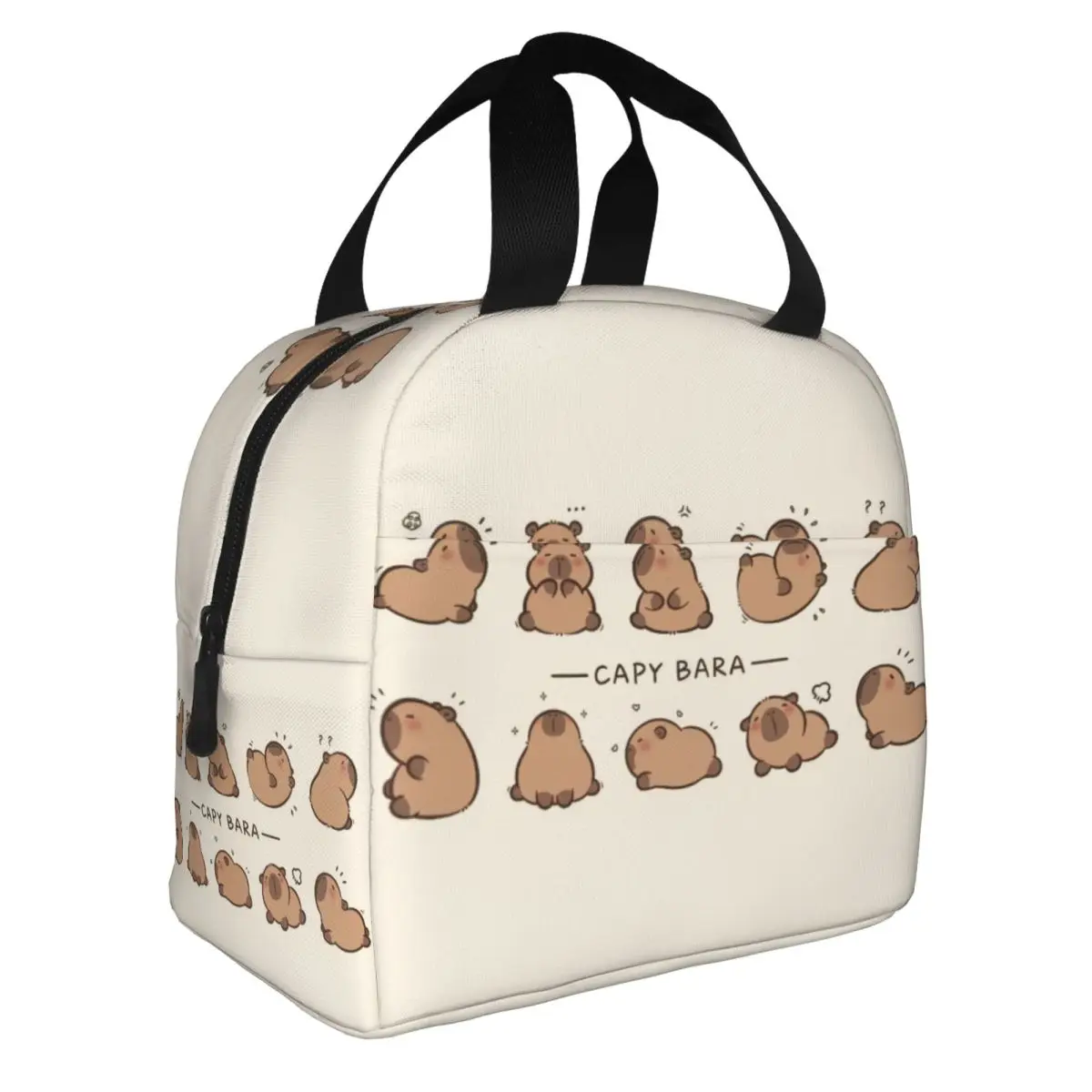 Capybara Insulated Lunch Bag for Women Portable Thermal Cooler Lunch Box Beach Camping Travel