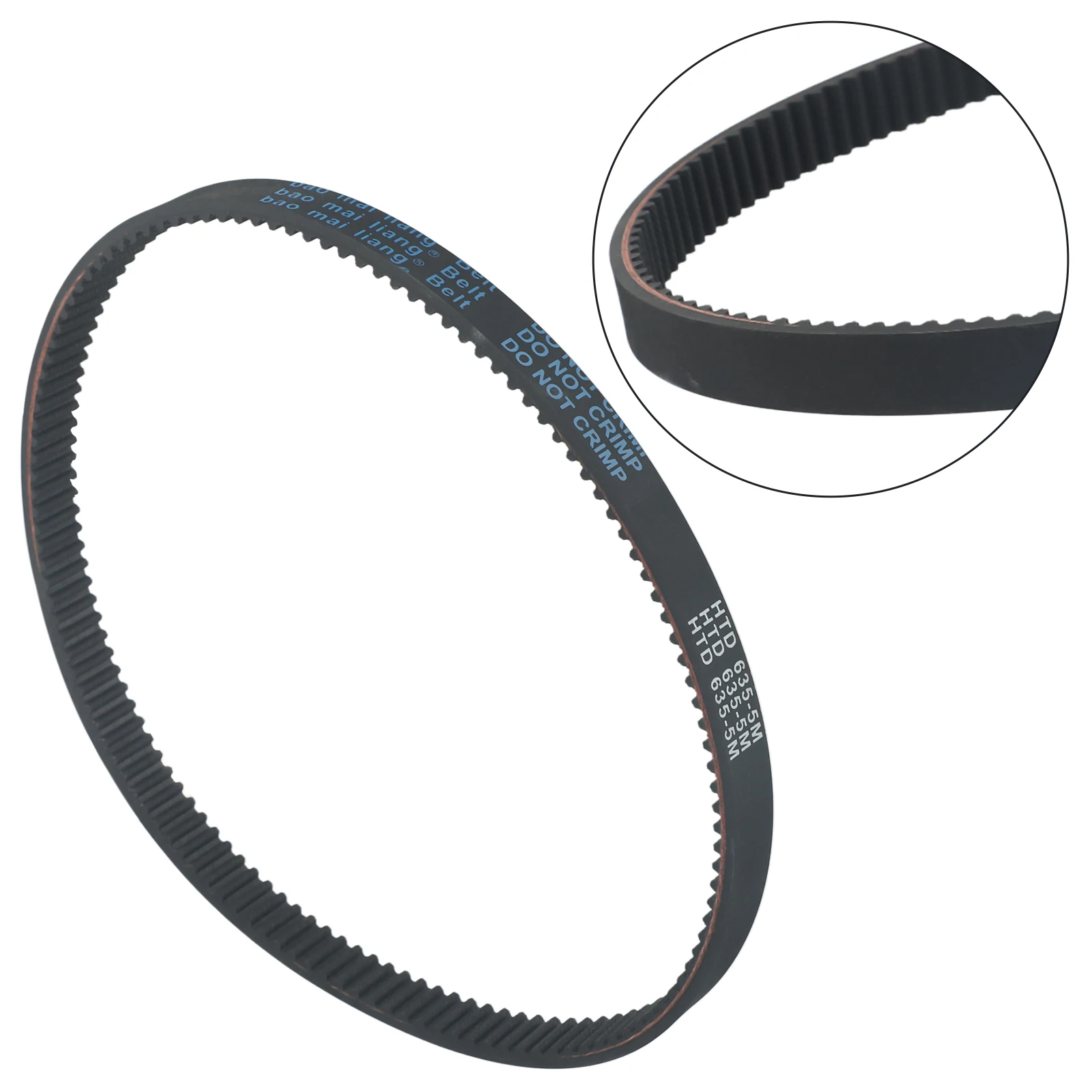 For Electric Scooter Timing Belt Black+Blue Electric Scooter HTD Practical Quality Silicone 635mm Timing Belt 10 Inch