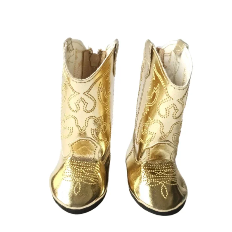 7.5cm Doll Cowgirl Boots for 43cm Baby Doll Shoes Sneackers Fit for 18 Inch Doll Boots Toy Mini Shoes