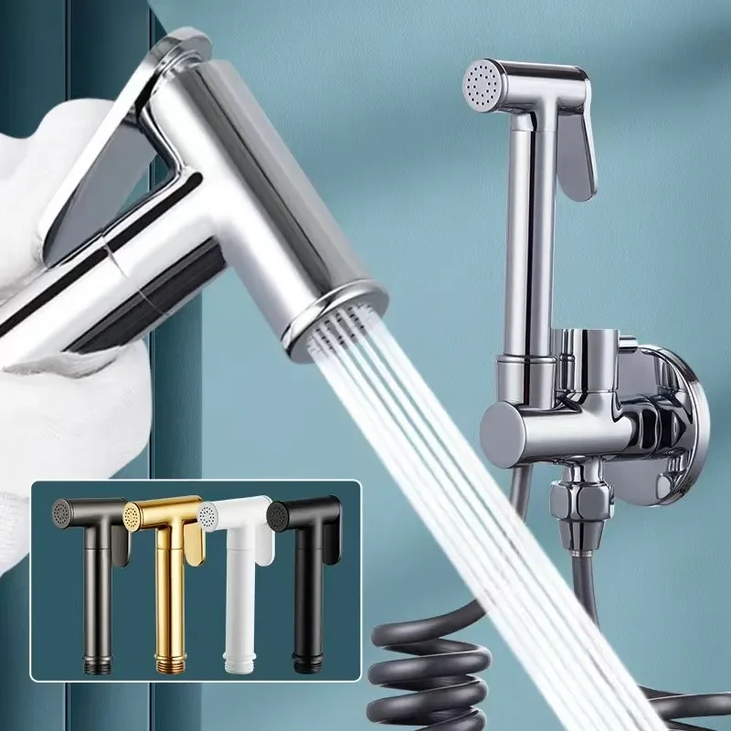 Wall Mounted Toilet Attachment Spray Gun Faucet Brass Single Cold Women's Self Cleaning Handheld Pressurized Spray Gun Shower