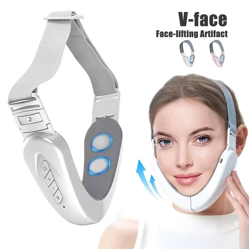 Appareil de massage par vibration V-Line pour lifting du visage, thérapie photonique LED, amincissement du visage, ceinture à double ruisseau SAP, soins de la peau