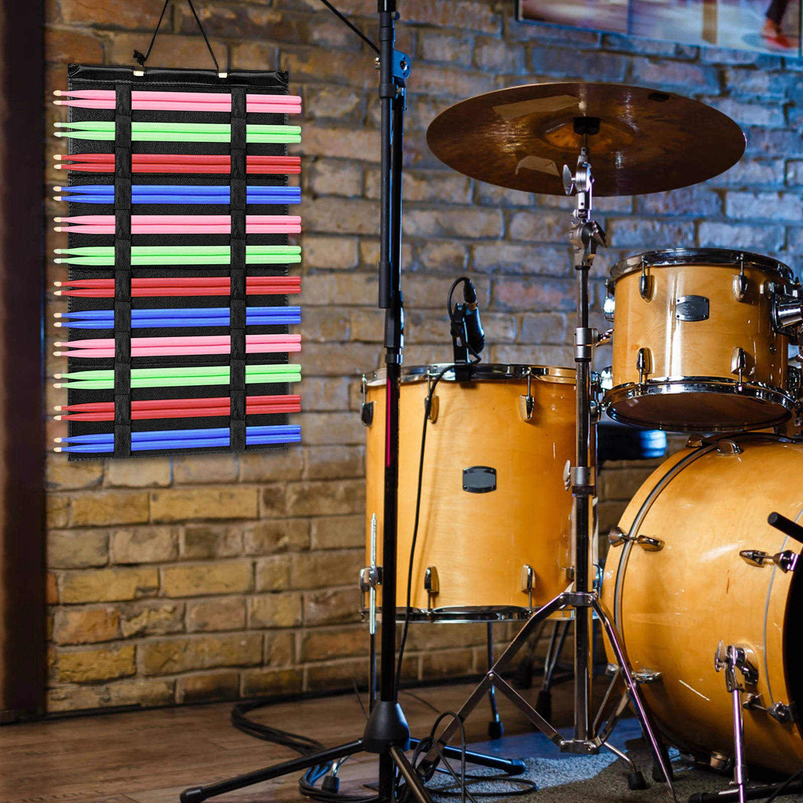 

Foldable Hanging Drumstick Holder Portable Felt Drum Stick Organizer Display Rack for Drum Sets Drumstick Display Holder Wall