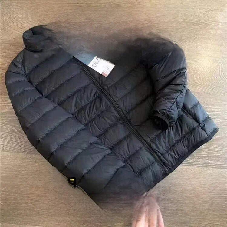 

Легкая хлопковая куртка с капюшоном и пухом, мужская осенне-зимняя модная молодежная одежда, однотонная тонкая верхняя одежда с воротником-стойкой