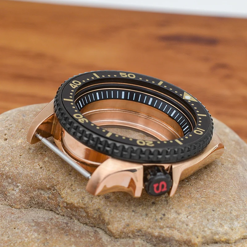 Rose color SKX007 Watch Case NH35 Cases Fits NH35 NH36 7S26 4R Japan Movement  SKX007  Replace Men Case