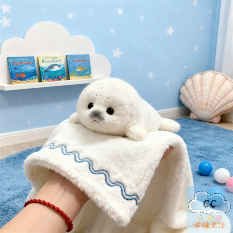 

HUAHUAEnchanting Baby Seal Stuffed Toy Pendant; Realistic Oceanographic Souvenir Doll Gift, Bag CharmHUAHUA