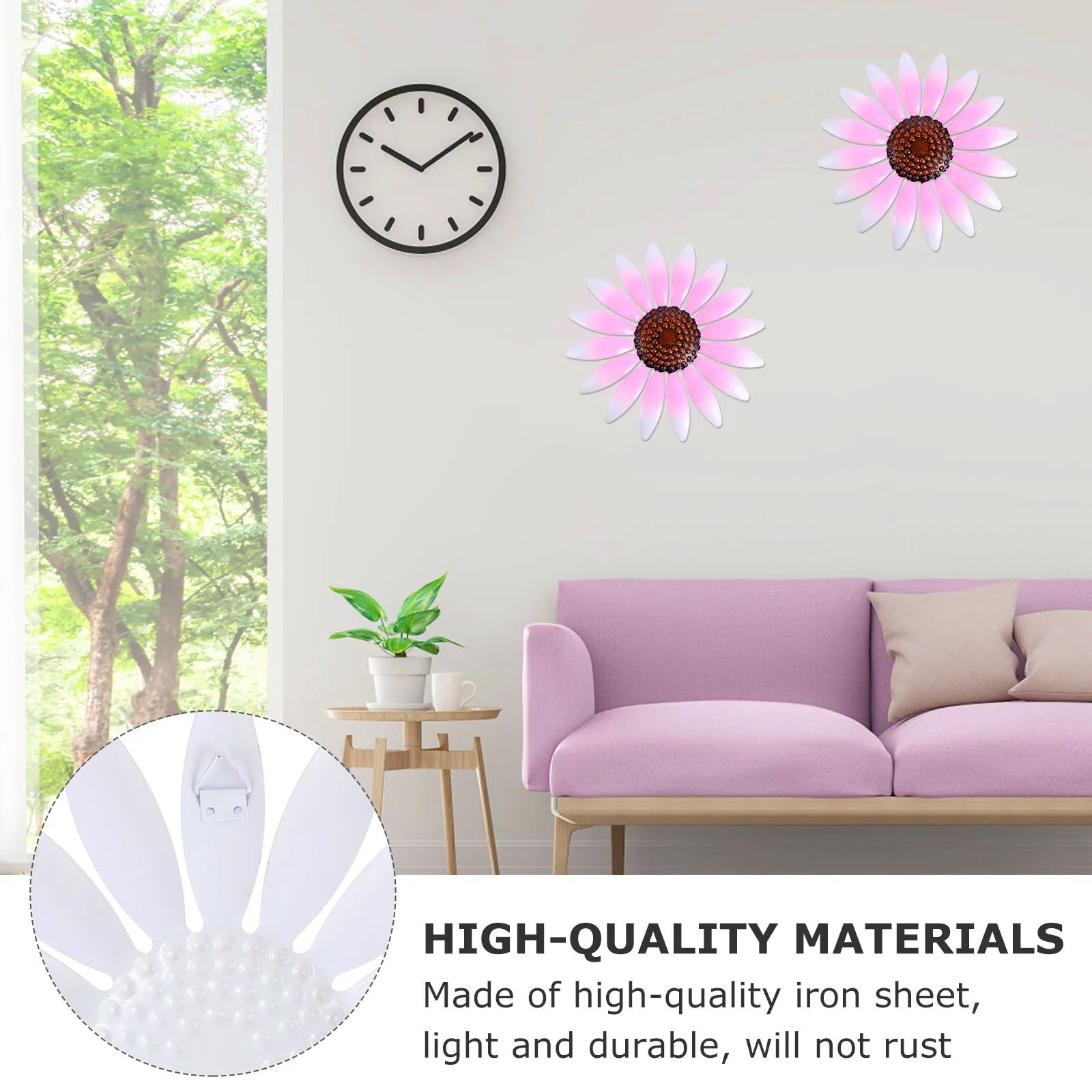 

Artificial Iron Flower Pendant Ornament Wall Flowers Decor Decoration Retro Home Pink
