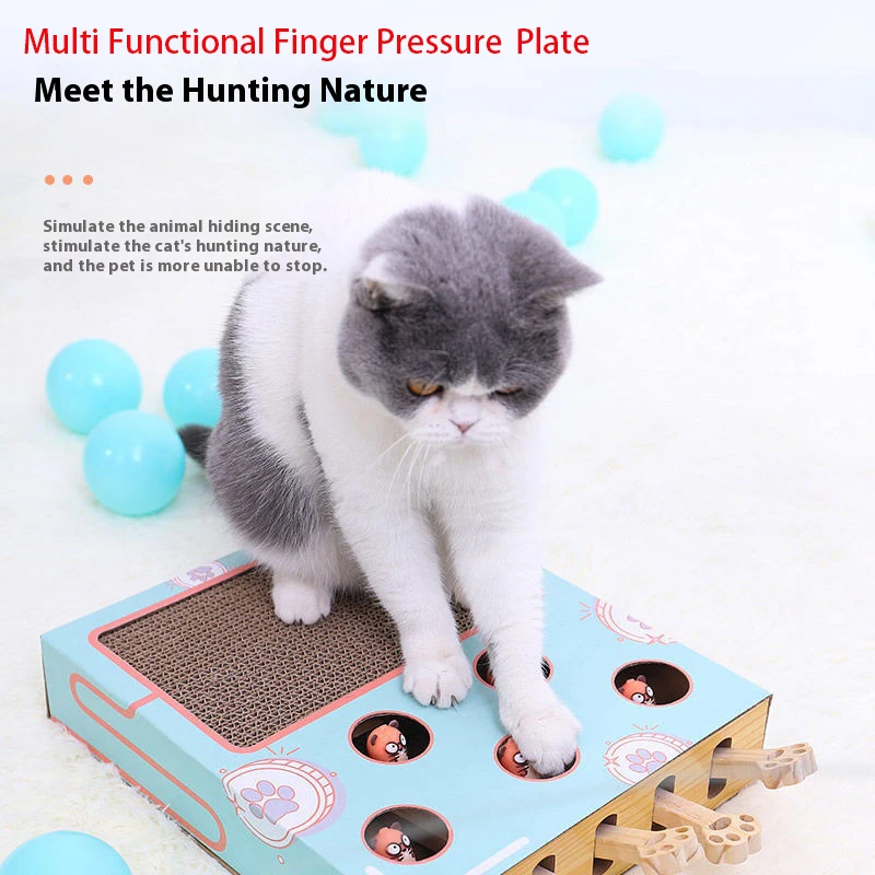 Creative and Durable Cat Scratching Board, Floor Mouse Nest to Relieve Boredom, Cat Toy, Cat Floor Mouse Box, Cat Teaser Stick