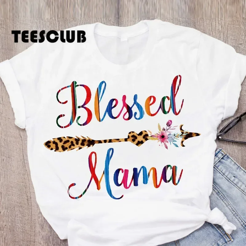 

New Mother Mom Letter Alpha Print Casual Everything Student T-shirt Fashion Boys and Girls Children Round Collar Oversized