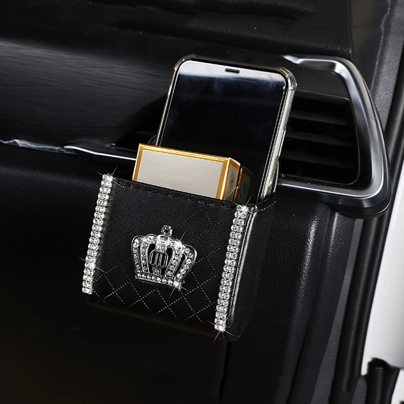 Car air conditioning outlet storage storage box car storage hanging bag car interior accessories mobile phone box car cute ladie