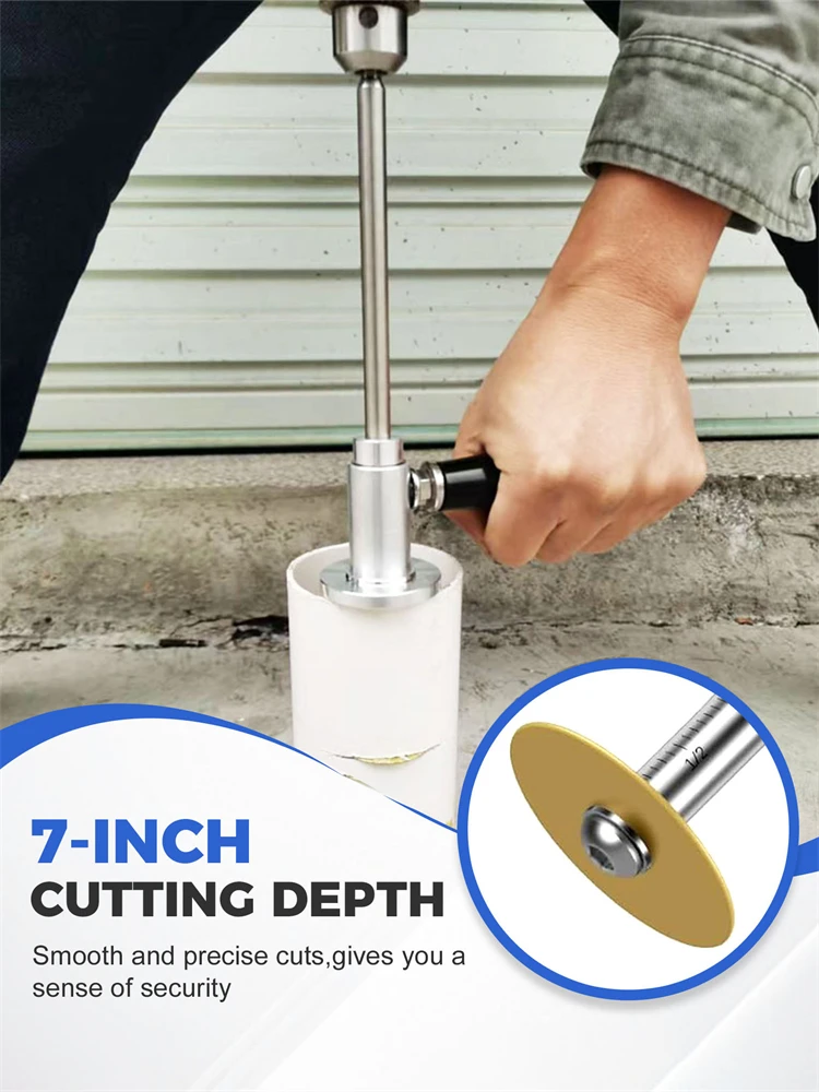 Cortador de tubos interno de PVC com roda de corte de diamante e alça para programação de 1-1/2 polegadas a 8 polegadas 40 tubos de PVC para broca de impacto