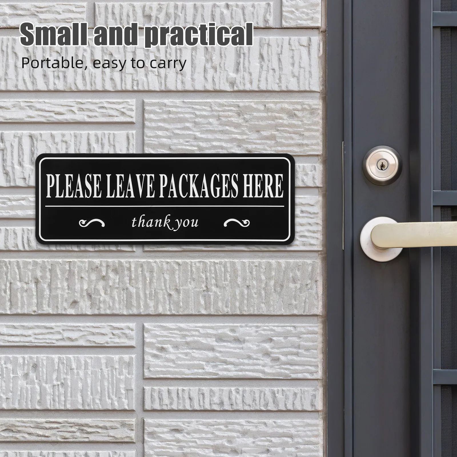 

10 Sheets Bold Text Vinyl Package Drop Off Sign Place Packages Here Sticker Tear Resistant Waterproof Door Window Surface