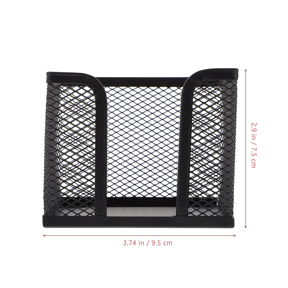 

2pcs Desktop Memo Pad Holder Notepad Container Office Supplies Metal Note Paper Organizer Box Stationery Paper Storage Mesh