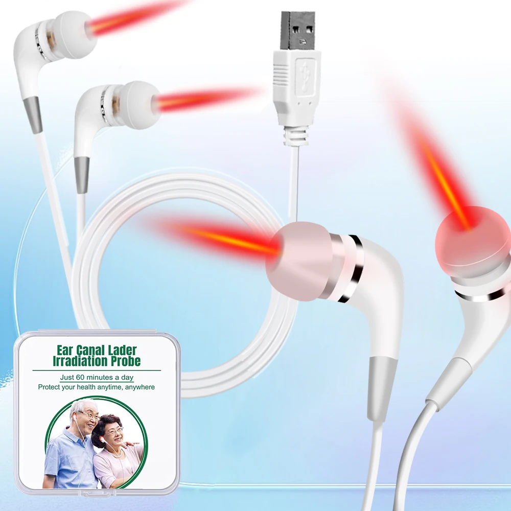 Smart Ear Red Light Irradiation Device 650nm USB Red Light Ear Therapy For Tinnitus Otitis Relief Alleviate Ear Fatigue Relax