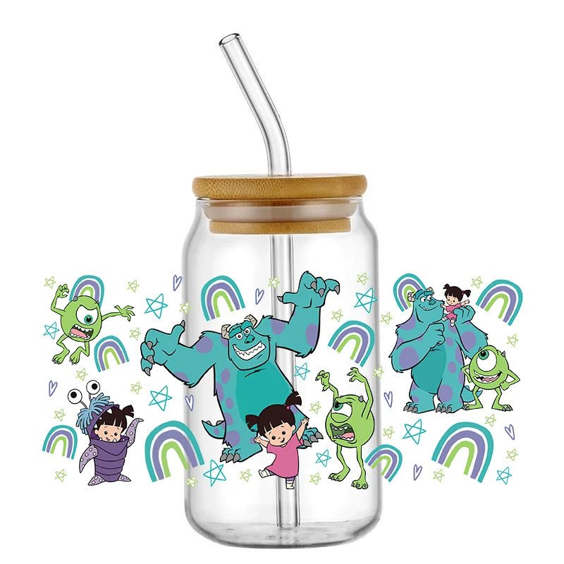 Miniso Mixed Cute Cartoon 6OZ UV DTF Cup Wrap Transfer Stickers etichette personalizzate fai da te durevole Logo impermeabile per Libbey Glass Can