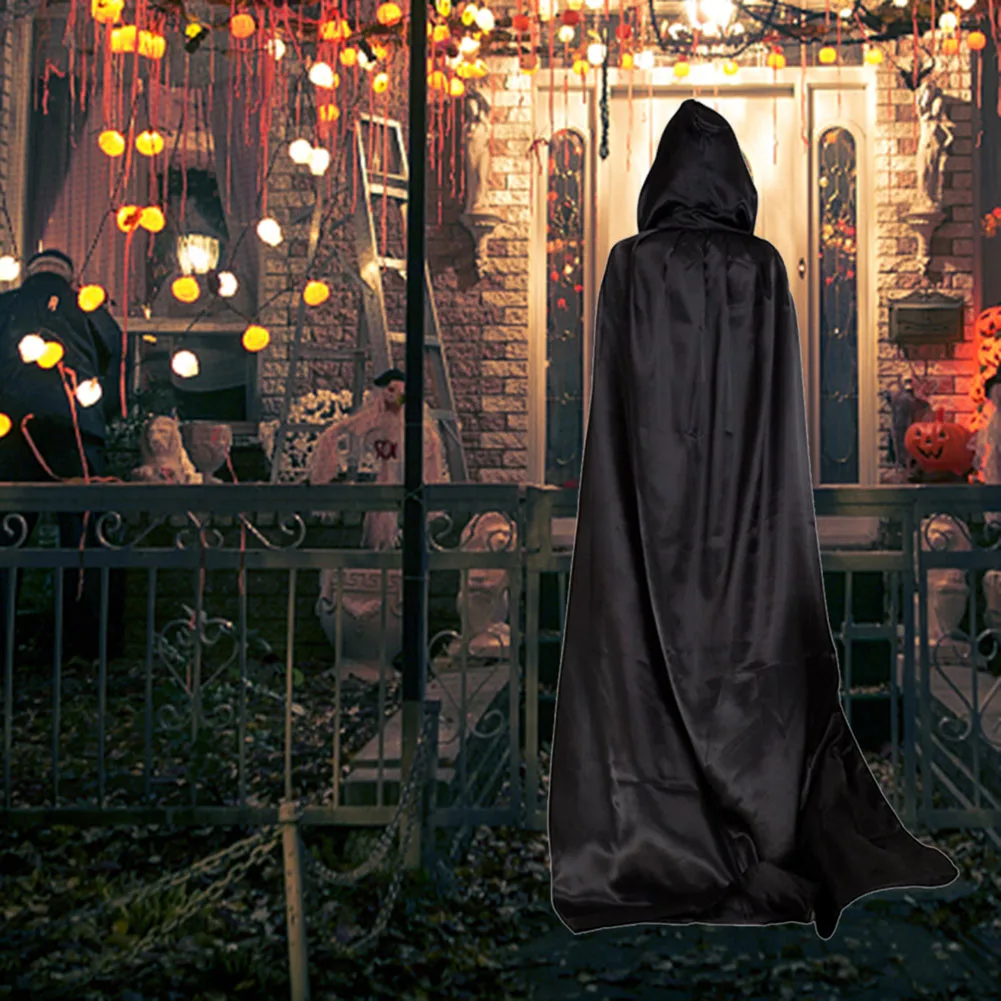 

Накидки на Хэллоуин, халат с длинным капюшоном, костюм на Хэллоуин, плащ, костюм дьявола и демона для детей и взрослых, для вечеринки на Хэллоуин