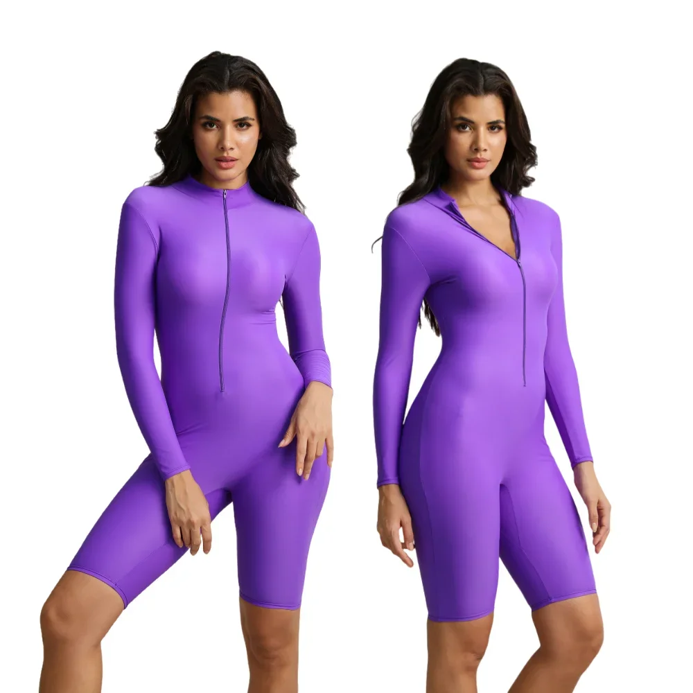 여성용 피트니스 숏 점프수트 긴팔 트레이닝 오버올 원피스 요가 스포츠 슈트 짐 레깅스 세트