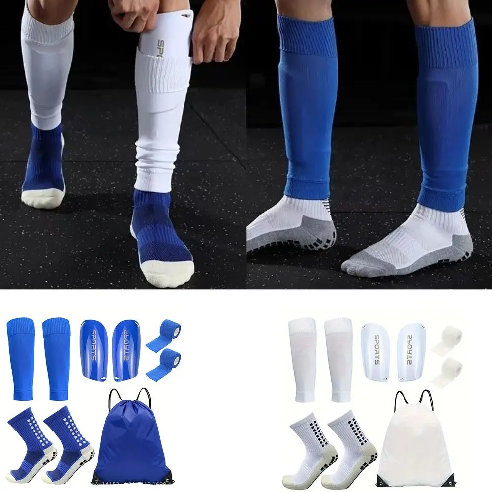 ชุดสนับแข้งฟุตบอลน้ำหนักเบา 5 ชิ้น/ชุด สวมใส่สบาย ป้องกันขา ซับแรงกระแทก พร้อมถุงเท้าข้อสั้น