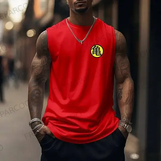 Dragon Ball Z Goku mouwloos shirt heren sneldrogende fitness tanktop gym workout basketbal vest mesh ademend het hele seizoen slijtage