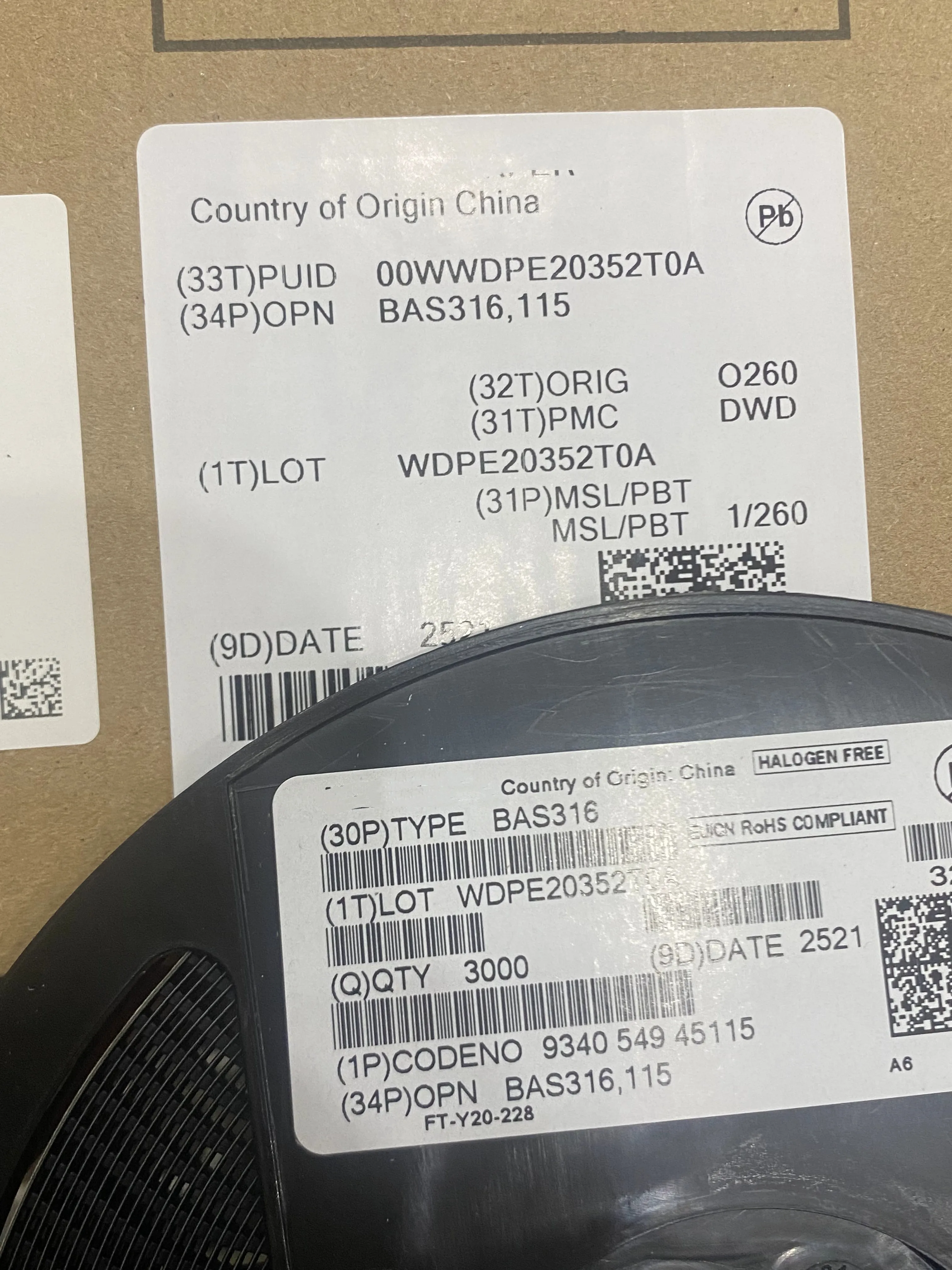 1000PCS Brand new original BAS316'115 SOD323 23+