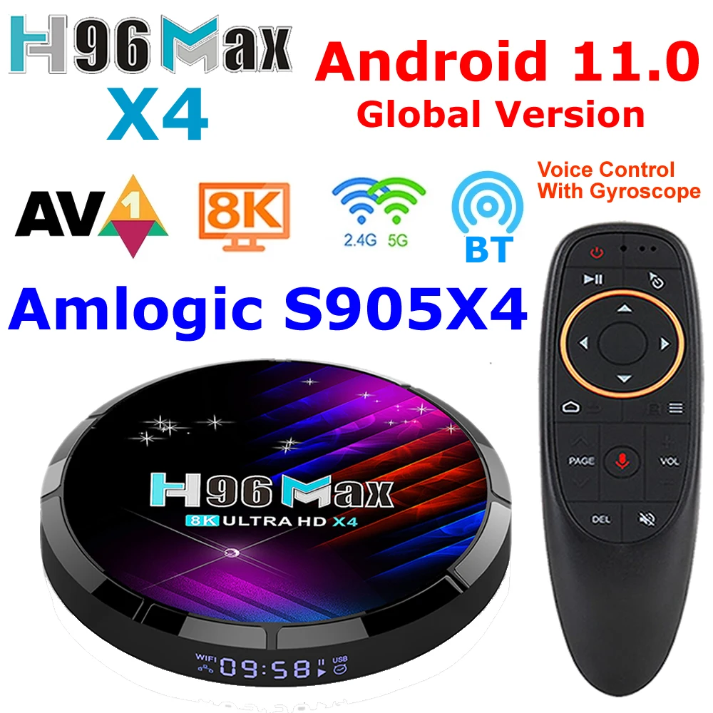 H96 MAX X4 Android 11 Smart TV BOX Amlogic S905X4 4GB 64GB AV1 5G Dual Wifi Youtube BT 8K 4K 3D AV1 Set Top Box