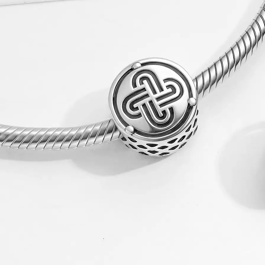 

Rotate Solomon's Knot 925 Sterling Silver Religious Symbols Charm Bead Jewelry Fit Original Bracelet Diy Jewelry Accessories