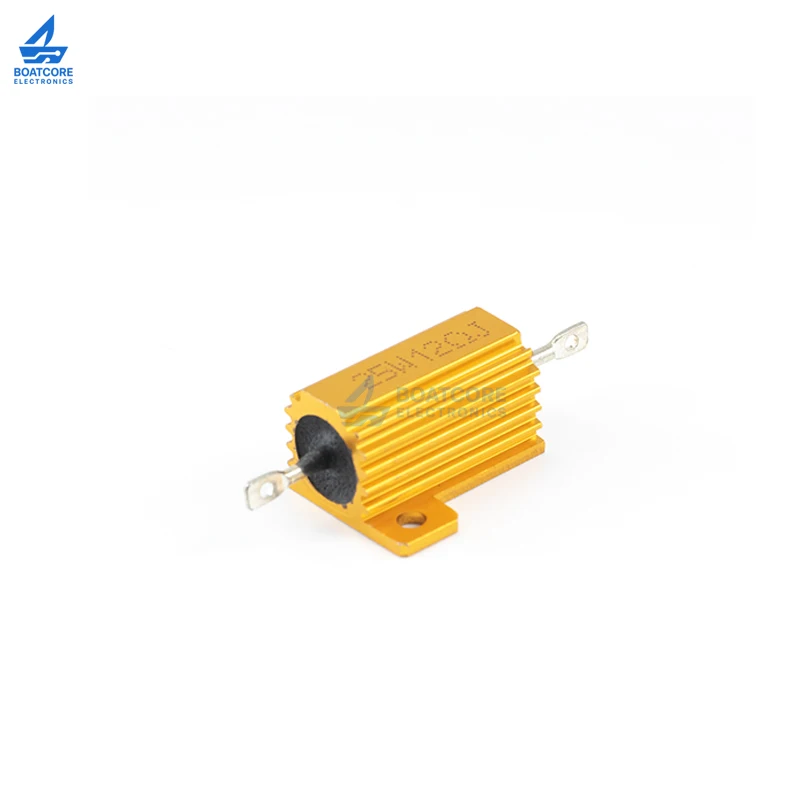 1PCS RX24 25W Aluminum Power Metal Shell Case Wirewound Resistor 0.01 ~ 200K 1 2 3 5 6 8 10 20 100 150 1K 10K ohm Gepyun RX24