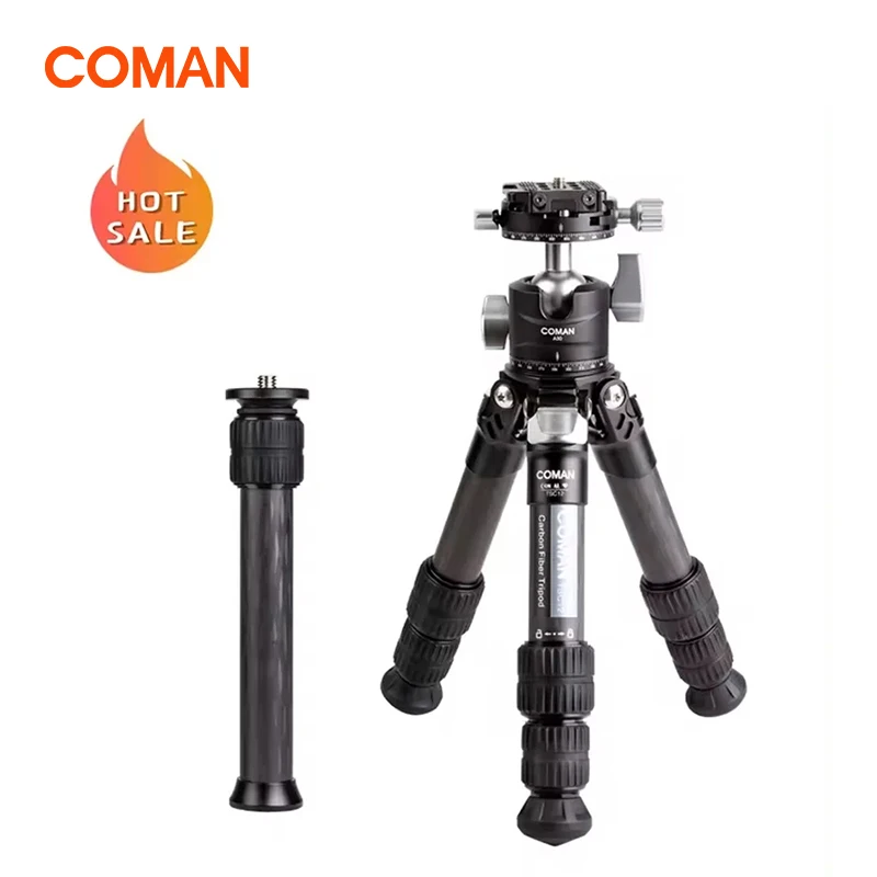 

COMAN TSC12A30 Professional Portable Univsal Carbon Fiber Light Weight Tripod For CNC Precision Low Angel Shotin Live Broadcast