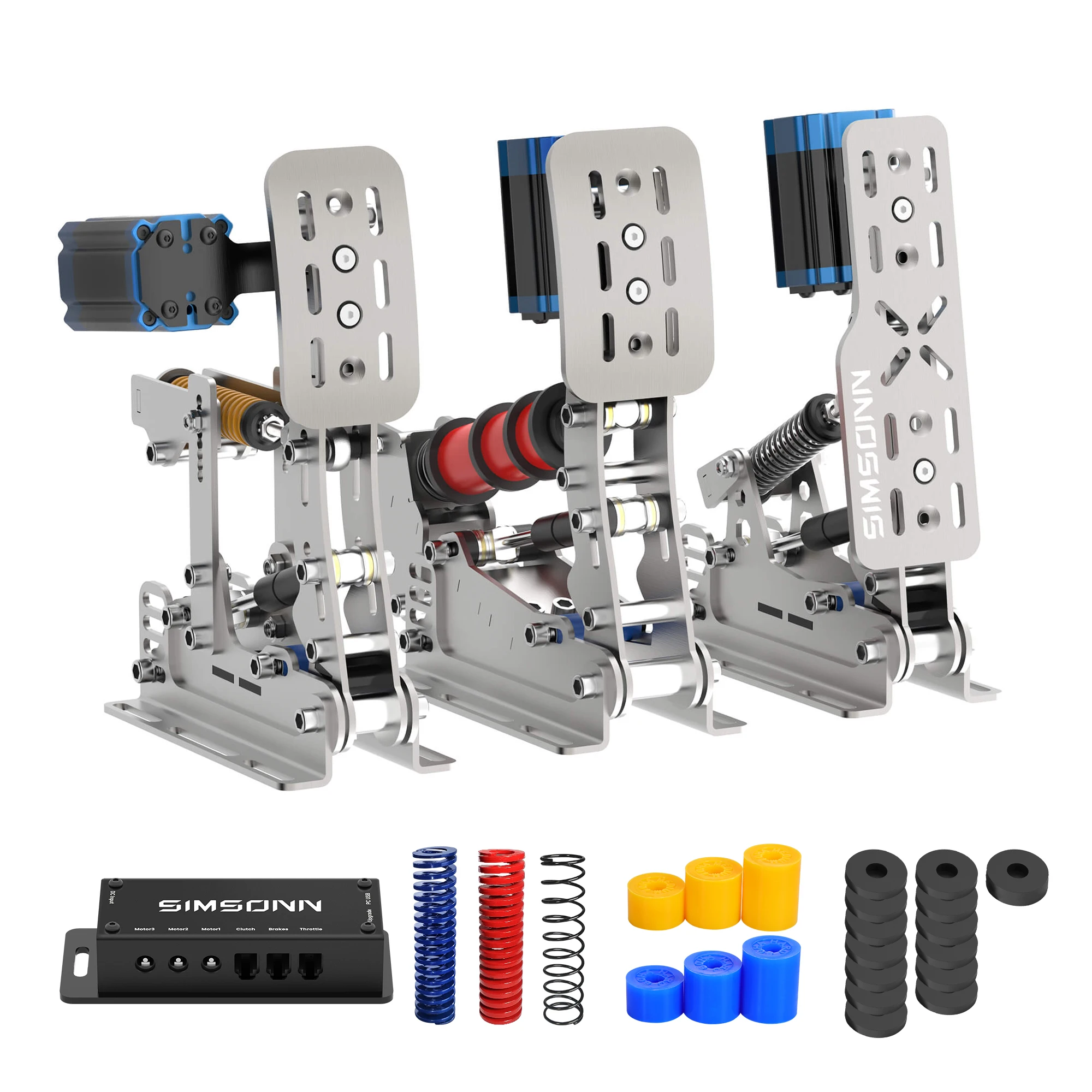 SIMSONN pédales de jeu de course en acier inoxydable de haute qualité couleur noire modèle Plusx simulateur de vol de volant de jeu