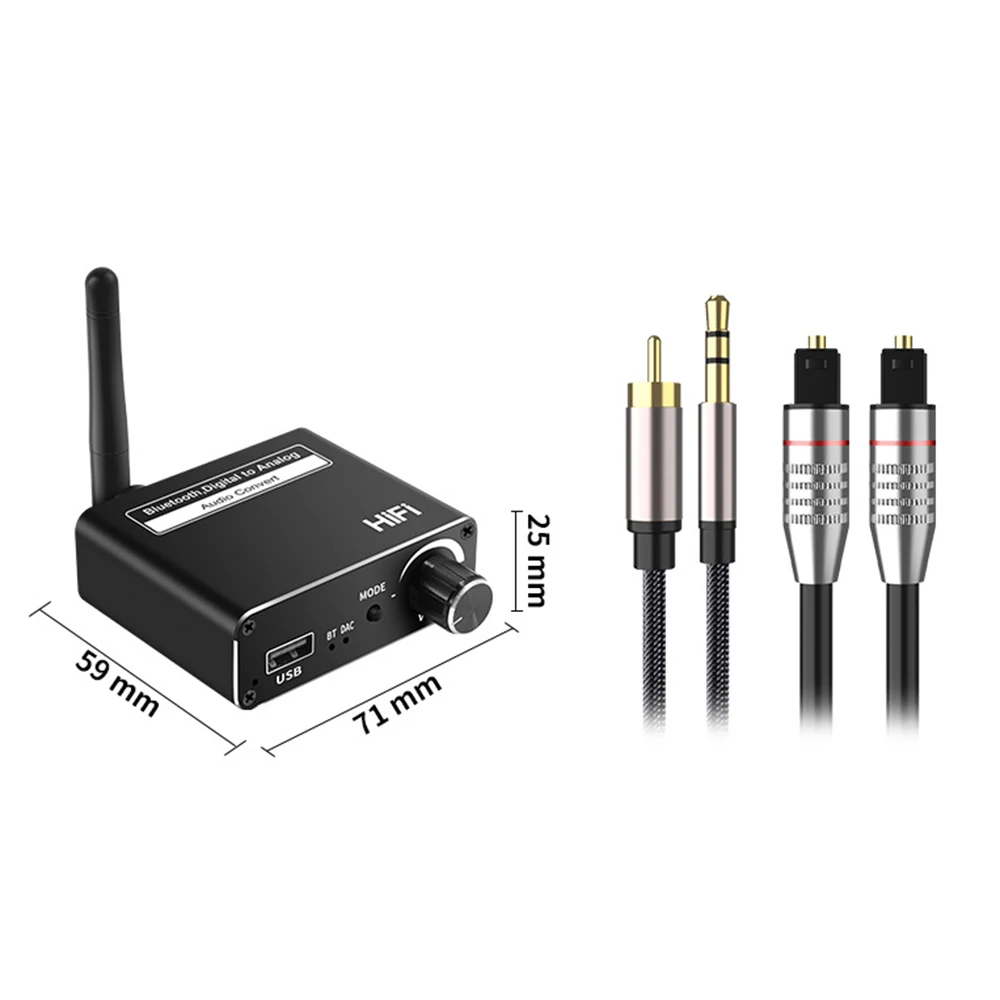 D18 Bluetooth-Compatible 5.0 Wireless Digital To Analog  Support USB Audio Adapter Audio Converter Optical Coaxial 3.5mm AUX