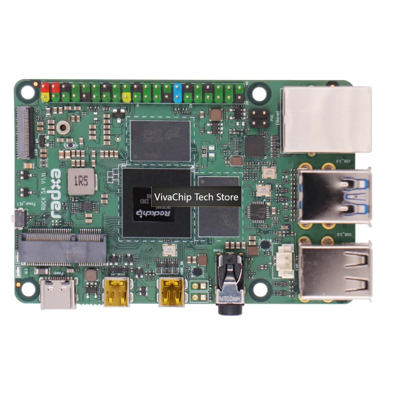 VivaChip TechROCK 5A Radxa Development Board ROCK 5A RK3588S Octa-core Single Board Computer, Raspberry Pi Compatible Replacemen